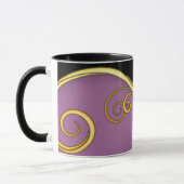 Paars-zwarte wervelkolom met monogram mok (Links)
