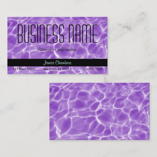 Paars zwembolpatroon visitekaartje (Voorkant / Achterkant)