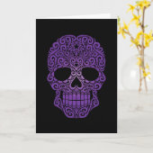 Paars zwenkend Suiker Schaal op zwart Kaart (Gele Bloem)