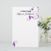 Paars Zwirl Gepersonaliseerd Briefpapier (Staand voorkant)