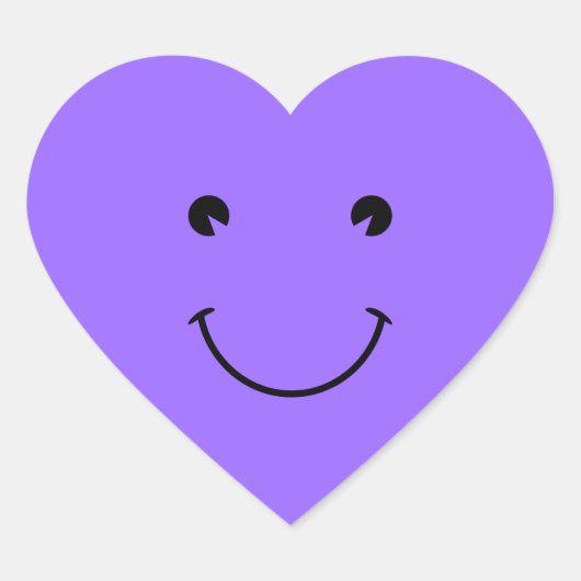Paarsblauw Gezicht Hart Sticker (Voorkant)