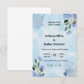 Paarsblauw Waterverf Eenvoudig Minimalistisch Huwe (Voorkant / Achterkant)