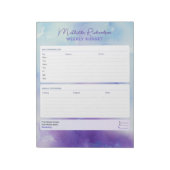 Paarsblauwe Aquarel Wekelijkse Budget Tracker Notitieblok (Linkerzijde)