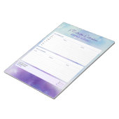 Paarsblauwe Aquarel Wekelijkse Budget Tracker Notitieblok (Schuin)