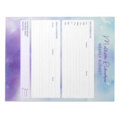 Paarsblauwe Aquarel Wekelijkse Budget Tracker Notitieblok (Voorkant)
