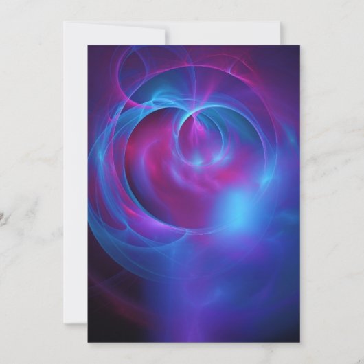 Paarsblauwe en roze kosmische wervelende fractal b kaart (Voorkant)