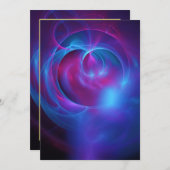 Paarsblauwe en roze kosmische wervelende fractal b kaart (Voorkant / Achterkant)