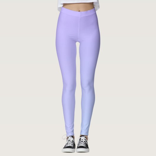 Paarsblauwe Gradiënt  Leggings (Voorkant)