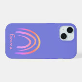Paarsblauwe Regenboog Persoonlijk iPhone 15 Case (Achterkant horizontaal)