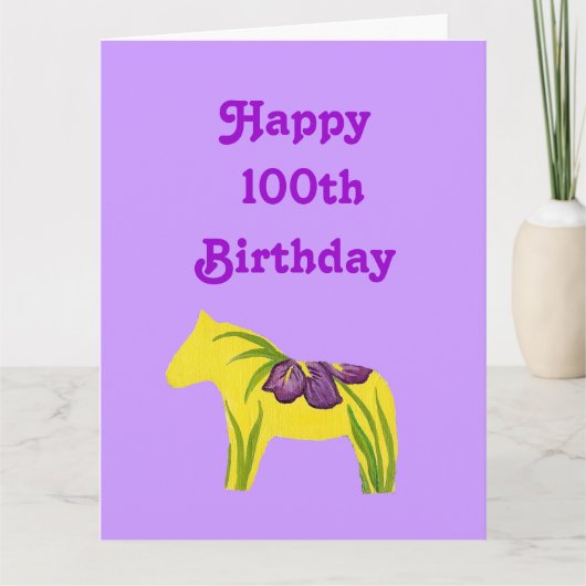 Paarse 100e Big Birthday Kaart van ons allemaal (Voorkant)