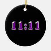 Paarse 11:11 Nummers Keramisch Ornament (Voorkant)