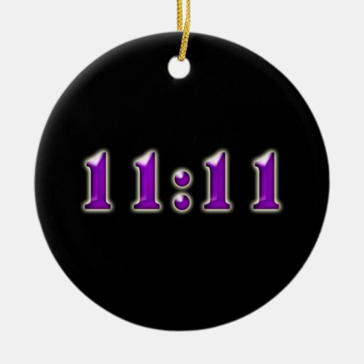 Paarse 11:11 Nummers Keramisch Ornament (Voorkant)