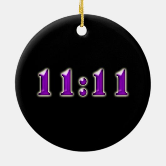 Paarse 11:11 Nummers Keramisch Ornament (Achterkant)