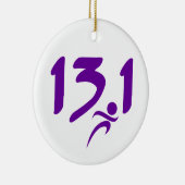 Paarse 13,1-halve marathon keramisch ornament (Rechts)