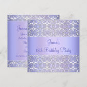 Paarse 13e verjaardagsfeestuitnodiging Paarse 13e Kaart (Voorkant / Achterkant)