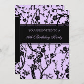 Paarse 16e verjaardag kaart (Voorkant / Achterkant)