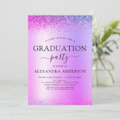 Paarse 2022 Graduation Party Glitter Kaart (Staand voorkant)