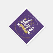 Paarse 2025 Afstuderen Afstudeerder Party Paper Servet (Hoek)