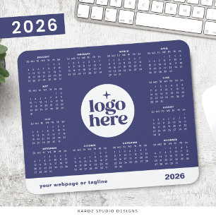 Paarse 2026 Business Branded volledige jaarkalende Muismat