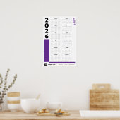 Paarse 2026 Corporate Wall Calendar Poster (Keuken)
