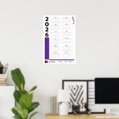 Paarse 2026 Corporate Wall Calendar Poster (Thuiskantoor)