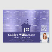 Paarse 2026 Kalender Realtor Foto QR Code Magnet (Voorkant)