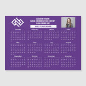 Paarse 2027 Bedrijfskalender Aangepaste Magneet (Voorkant)