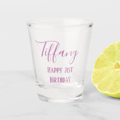 Paarse 21e verjaardag shot glas (Voorkant)