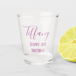 Paarse 21e verjaardag shot glas