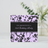 Paarse 21e verjaardag van uitnodigingen (Staand voorkant)