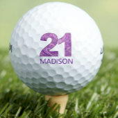 Paarse 21ste verjaardag Golfer Gift 21 jaar elegan Golfballen
