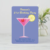 Paarse 21ste verjaardag uitnodiging (Staand voorkant)