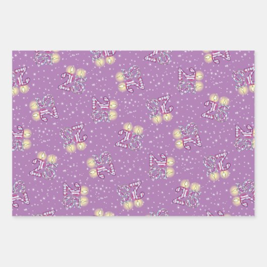 Paarse 25e zeemijlen op pakpapier inpakpapier vel (Voorkant 2)