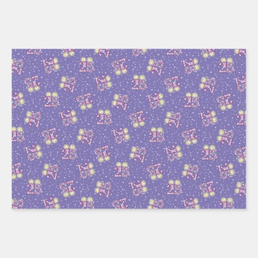 Paarse 25e zeemijlen op pakpapier inpakpapier vel (Voorkant)