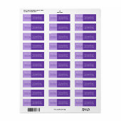 Paarse 2-getinte afstudeerlabels met retouradres etiket (Full Sheet)
