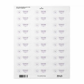 Paarse 2-letterige monogram retouradreslabel etiket (Full Sheet)