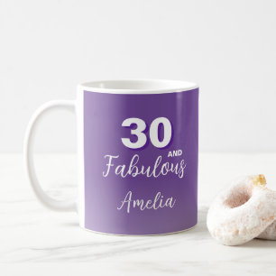 Paarse 30 en Fabulous 30th Verjaardag Foto Koffie Koffiemok