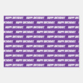 Paarse 30e Happy Birthday Custom Name Inpakpapier Vel (Voorkant 3)