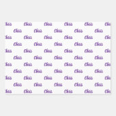 Paarse 30e Happy Birthday Custom Name Inpakpapier Vel (Voorkant 2)