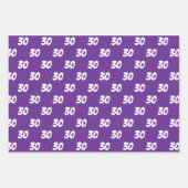 Paarse 30e Happy Birthday Custom Name Inpakpapier Vel (Voorkant)