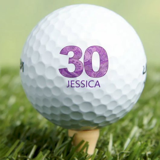 Paarse 30e verjaardag Golfer Cadeau 30 Jaar elegan Golfballen