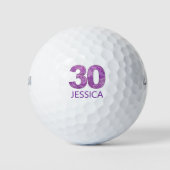 Paarse 30ste verjaardag Golfer Gift 30 jaar elegan Golfballen (Voorkant)