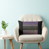 Paarse 3 zwarte strip Lumbale decoratieve kussen (Stoel)