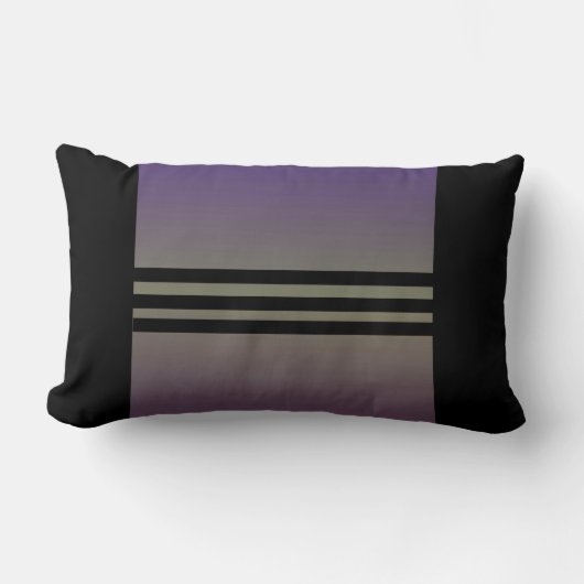 Paarse 3 zwarte strip Lumbale decoratieve kussen (Voorkant)