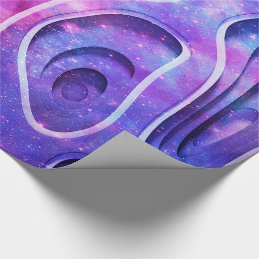 Paarse 3D abstracte achtergrond Cadeaupapier (Hoek)