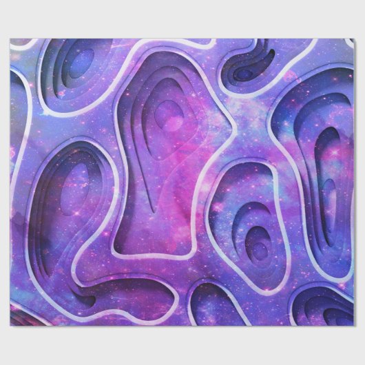 Paarse 3D abstracte achtergrond Cadeaupapier (Vlak)