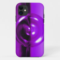 Paarse 3D Abstracte Schijf iPhone Hoes