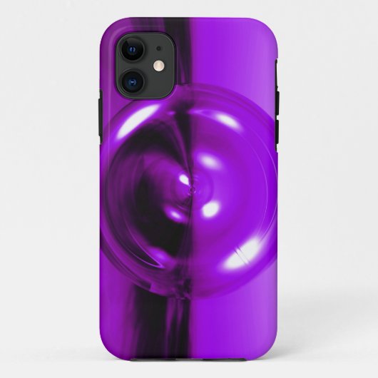 Paarse 3D Abstracte Schijf iPhone Hoes (Achterkant)