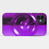 Paarse 3D Abstracte Schijf iPhone Hoes (Achterkant (horizontaal))