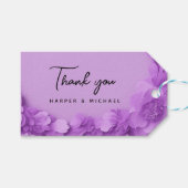 Paarse 3D bloemen trouw bedankt Cadeaulabel (Voorkant (Horizontaal))